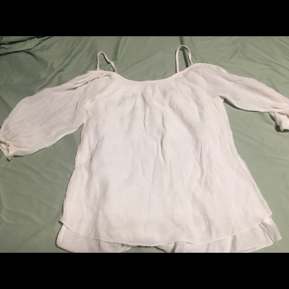 White over the shoulder blouse
